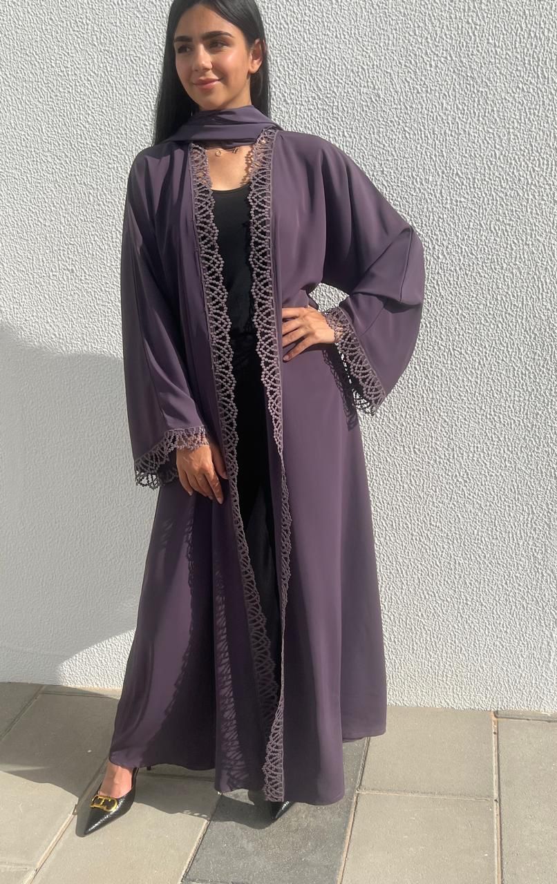 LACE PURPLE ABAYA
